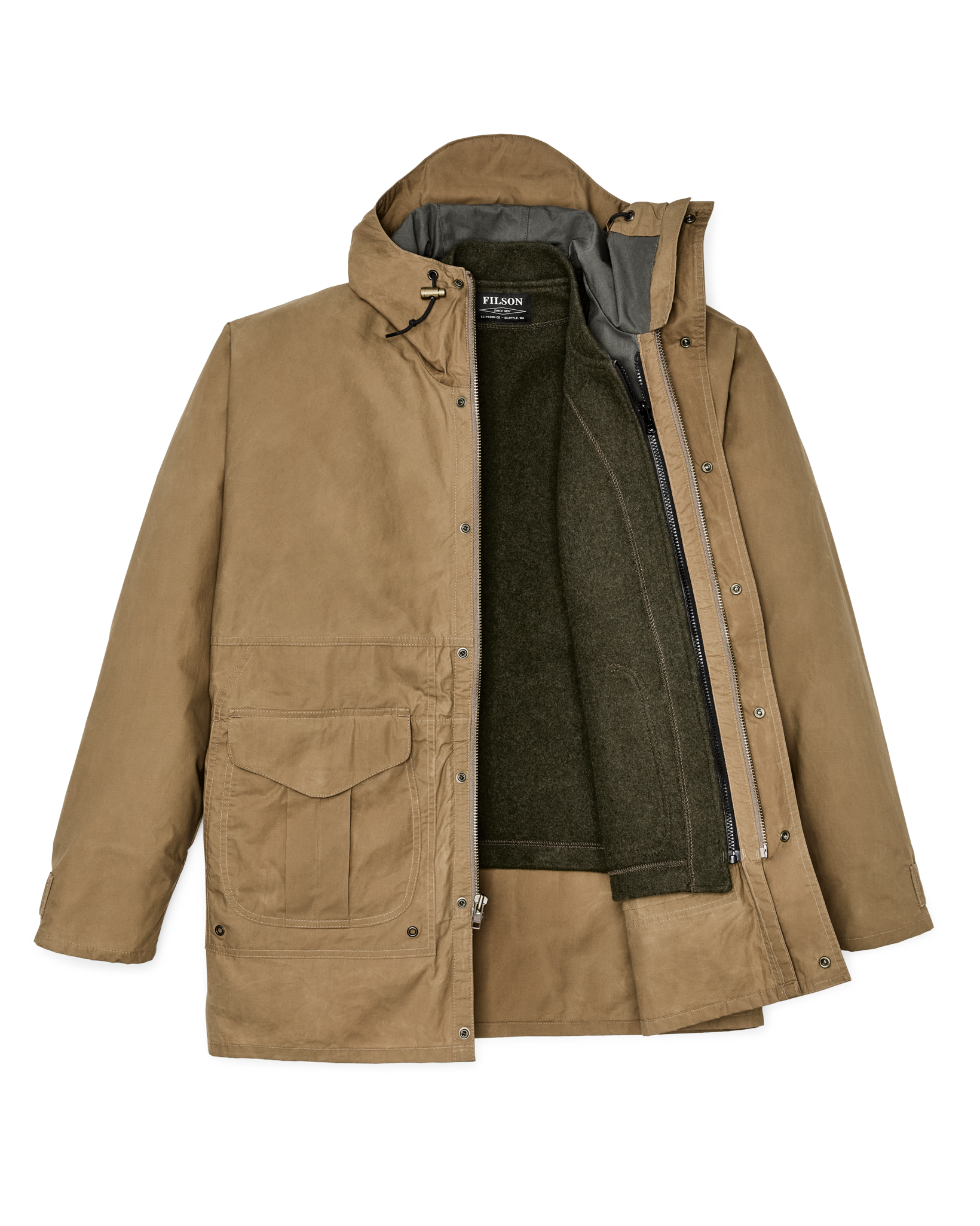 Dry Wax Omak Coat - Dark Beige