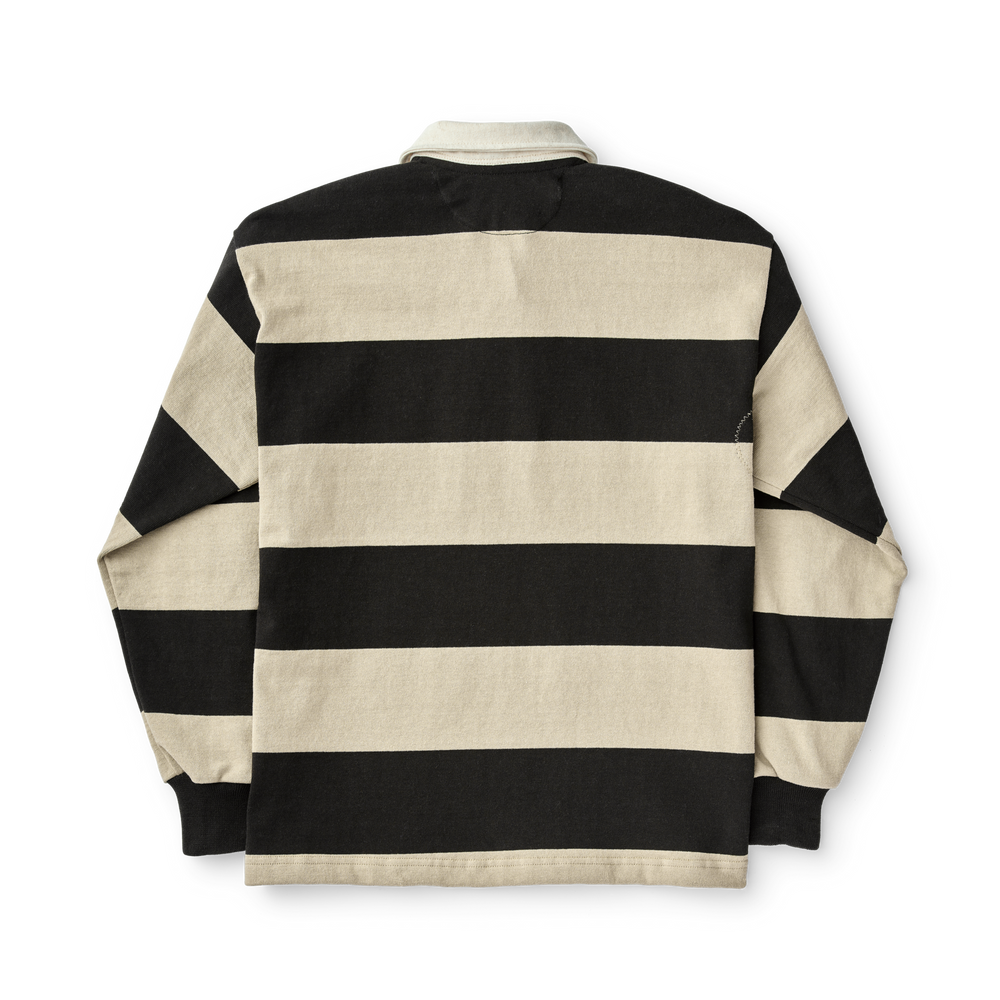 Alternate view of the Filson Striped Pro Rugby Shirt - Black/taupe