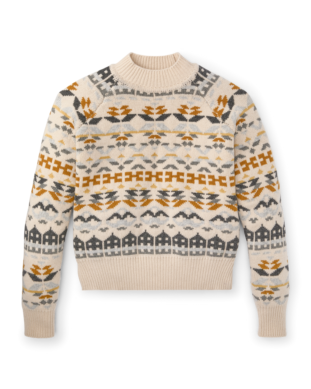 Women's Fair Isle Merino Sweater - Cream / Blue