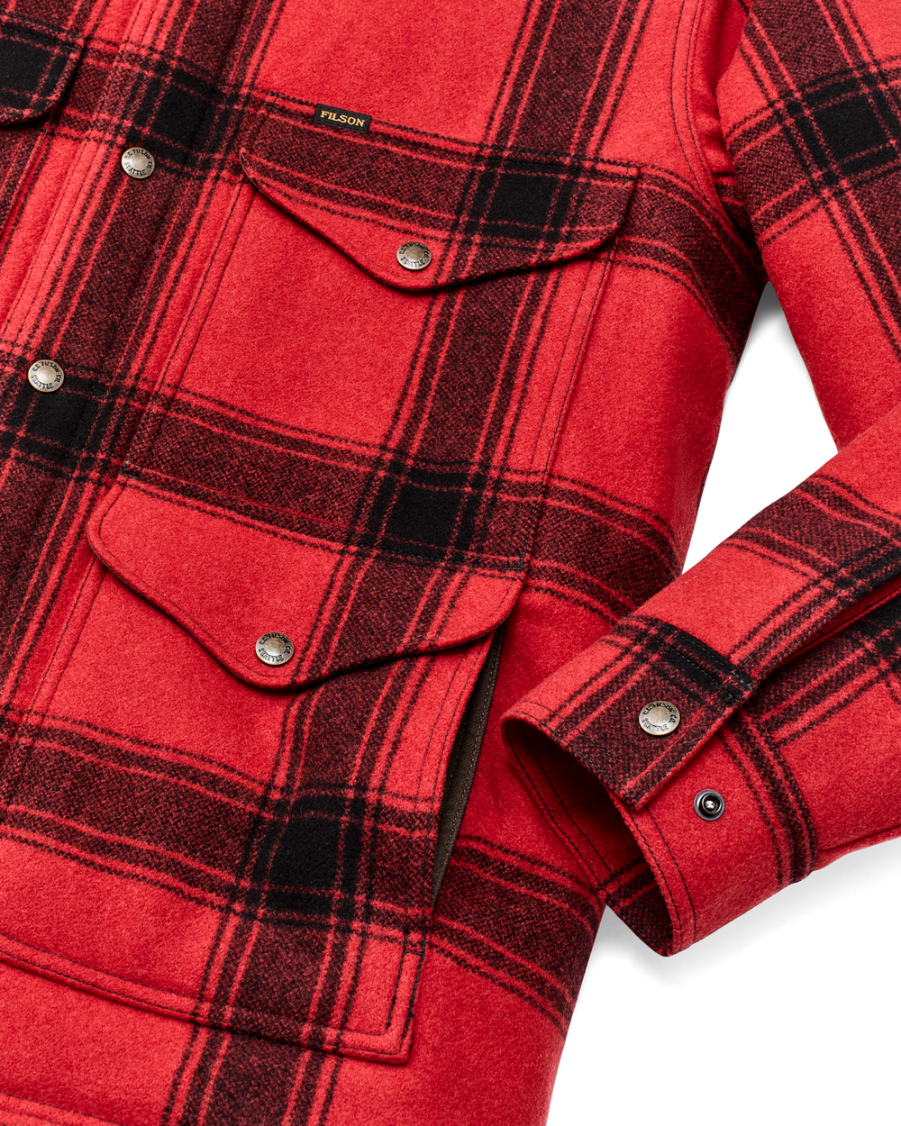 Spokane Insulated Cruiser Jacket - Red / Black Windowpane | Filson