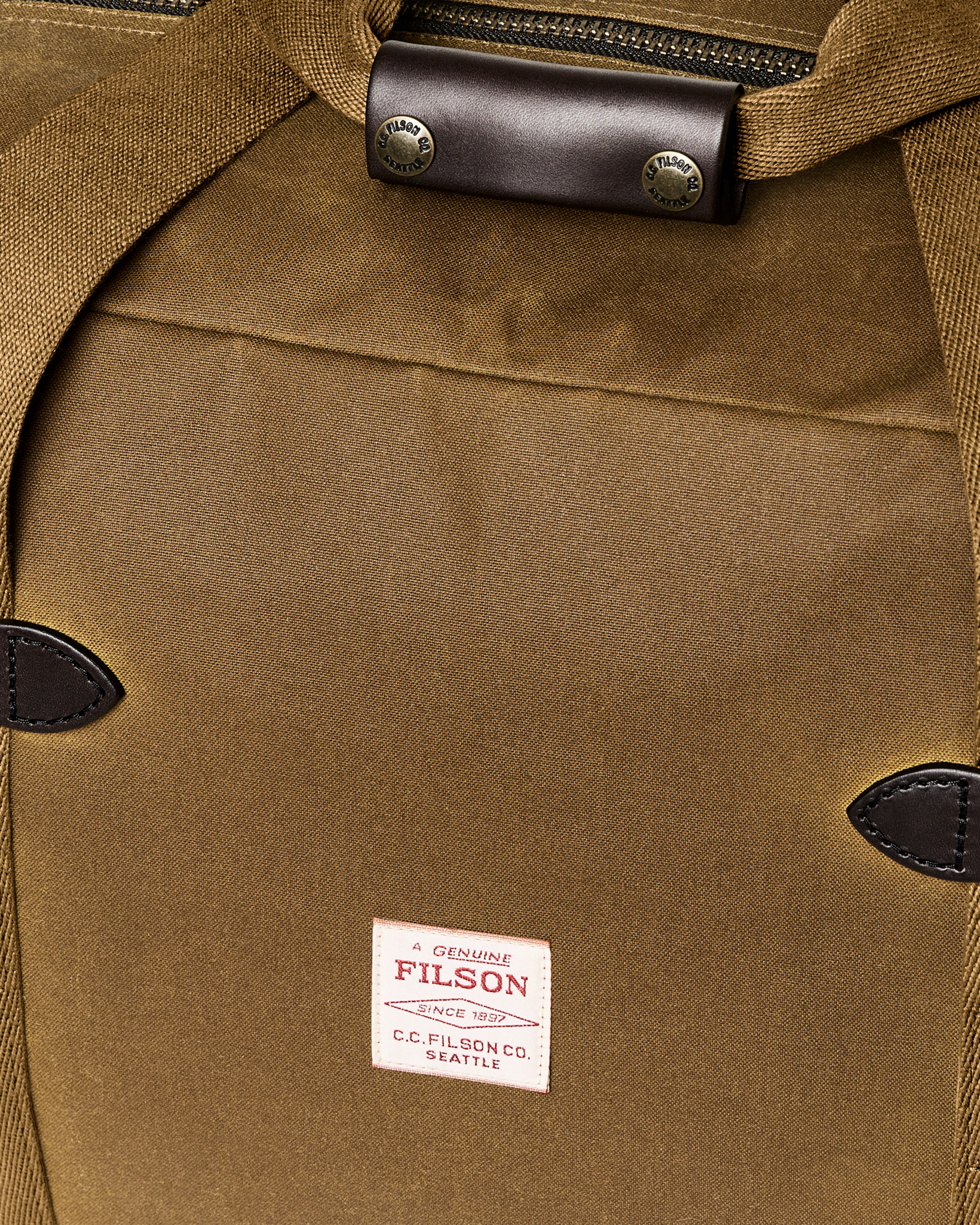 Alternate view of the Filson Medium Tin Cloth Duffle Bag - Dark Tan