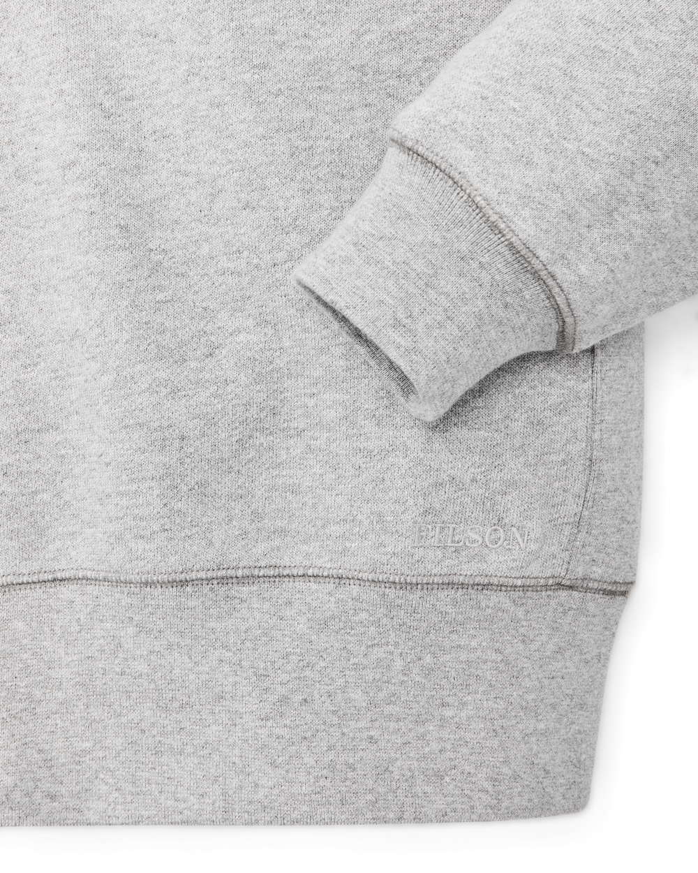 Alternate view of the Filson 14-oz. Heritage Fleece Quarter Zip - Gray Heather