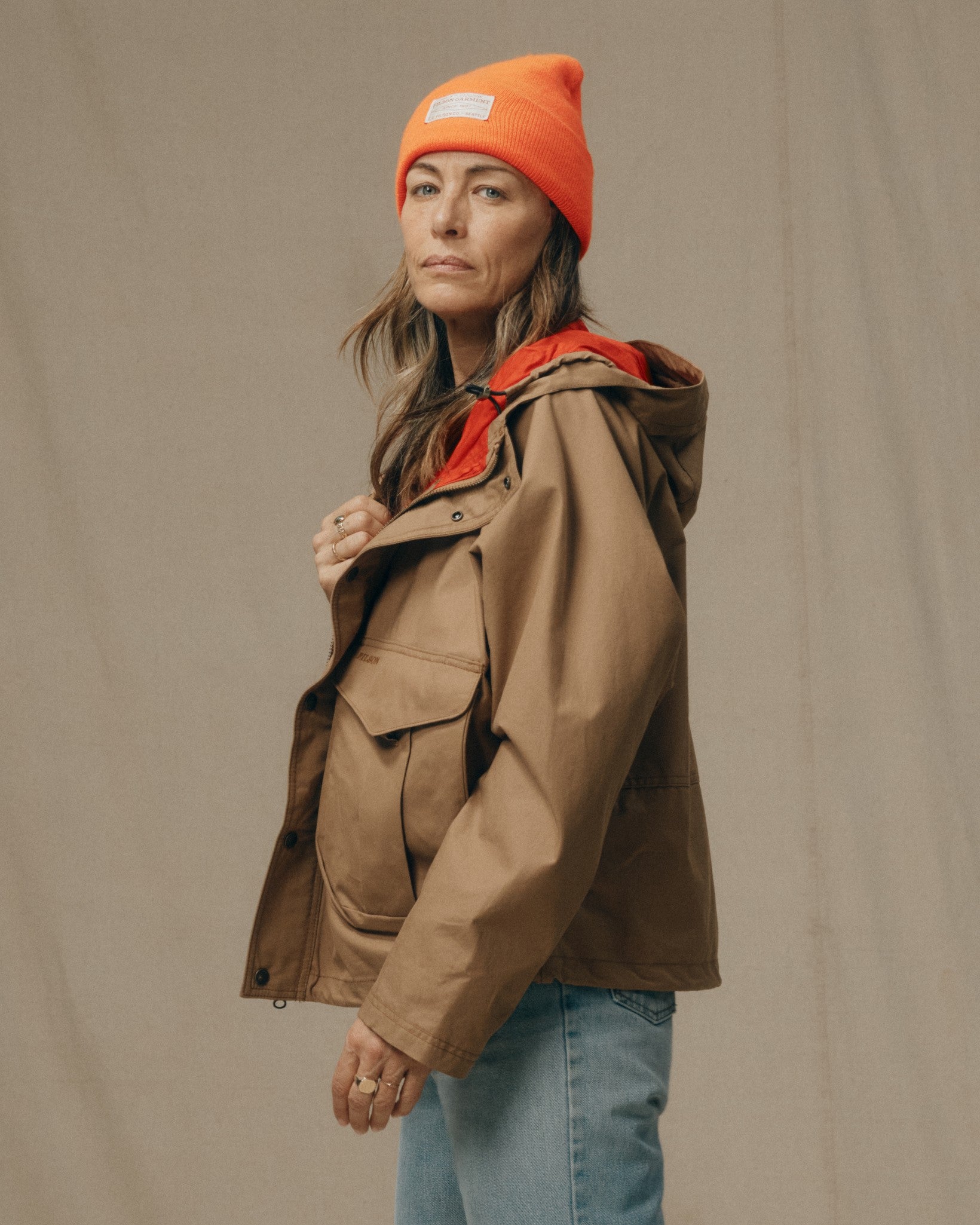 Women's Aviator Cloth Wading Jacket - Dark Tan