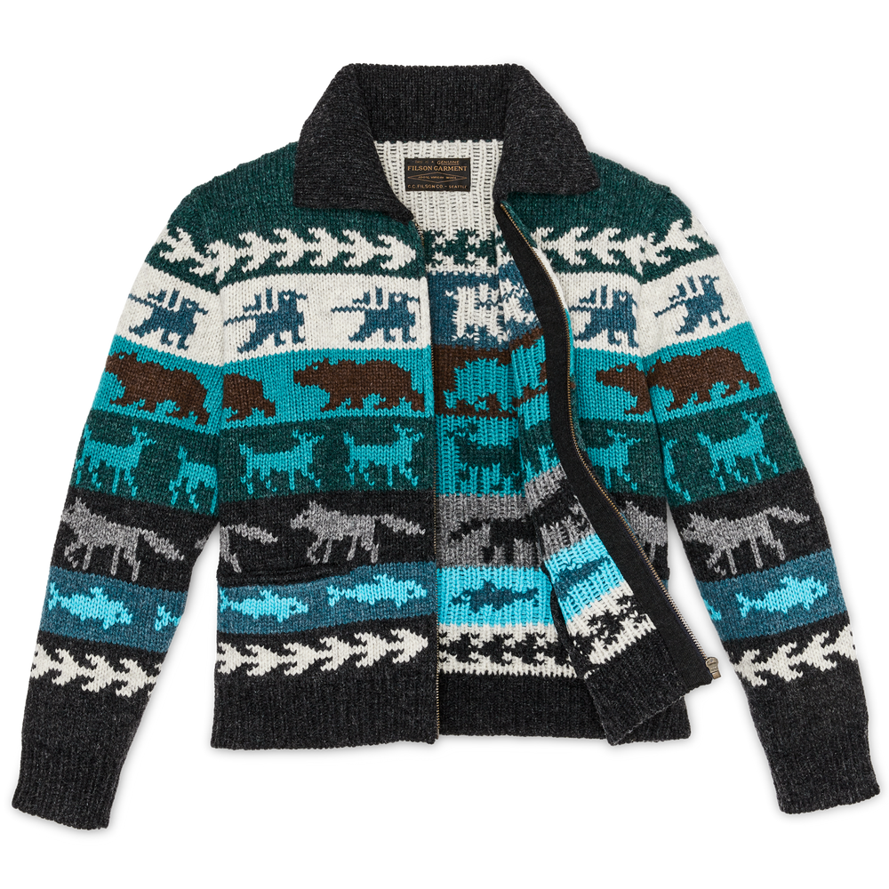 Alternate view of the Filson Women's Fair Isle Cardigan - Animal / Multi