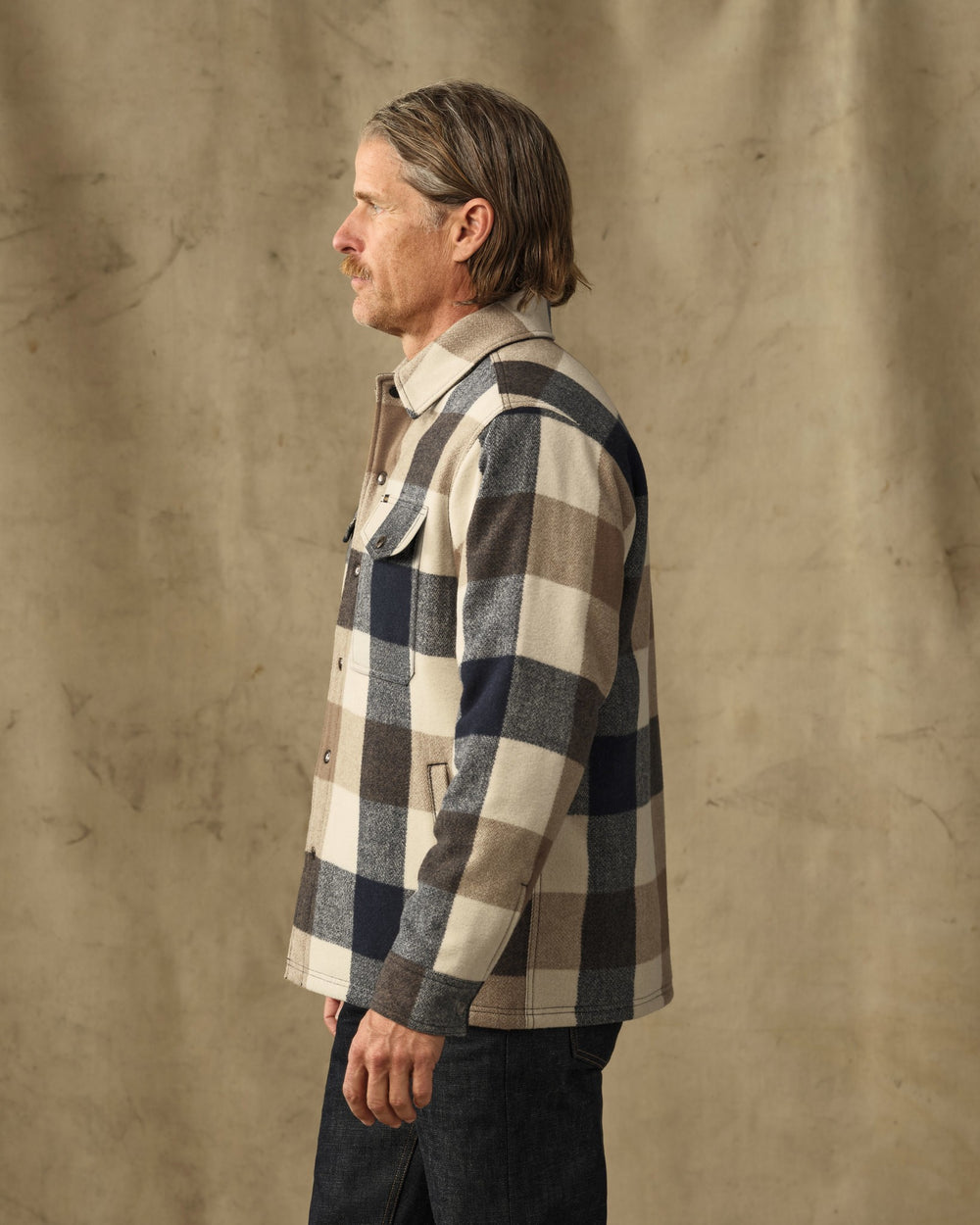 Spokane Insulated Jac-Shirt - Cream / Navy Plaid