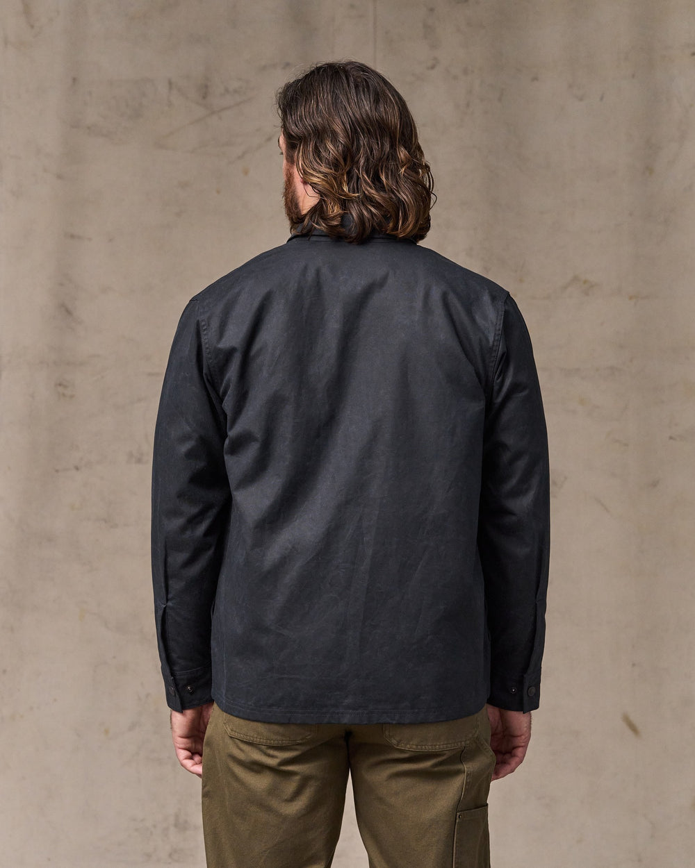 image of a model wearing Filson's Eagle Harbor Jac-shirt - Navy