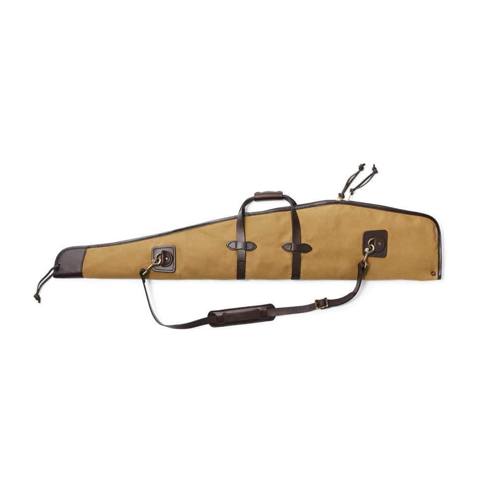 Front-facing image of the Filson Rugged Twill Scoped Gun Sleeve - Tan