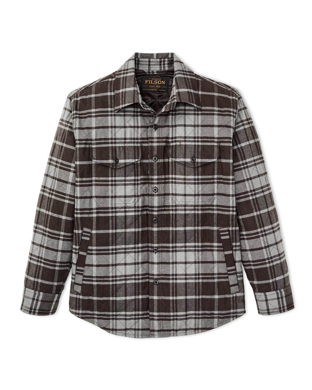 Insulated Flannel Jac-Shirt - Brown / Gray Plaid