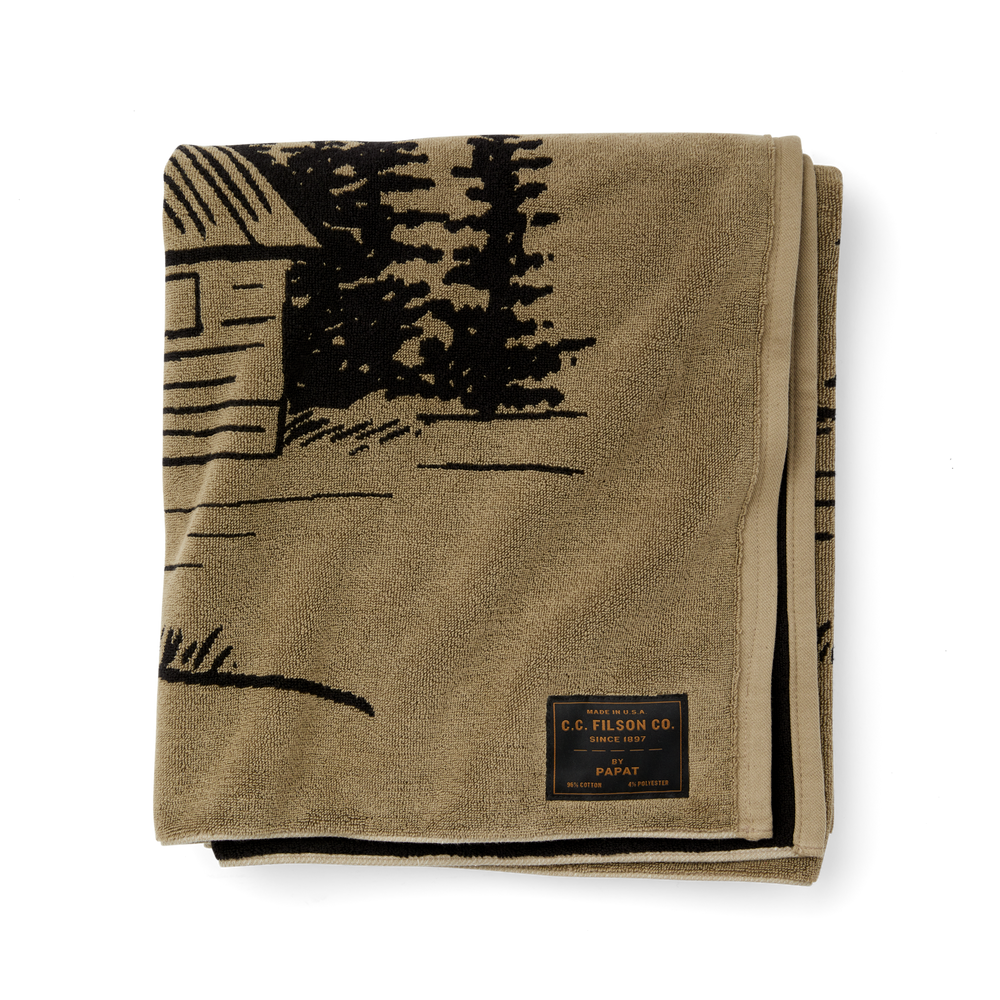 Alternate view of the Filson Filson Towel - Light Brown/black (camp)