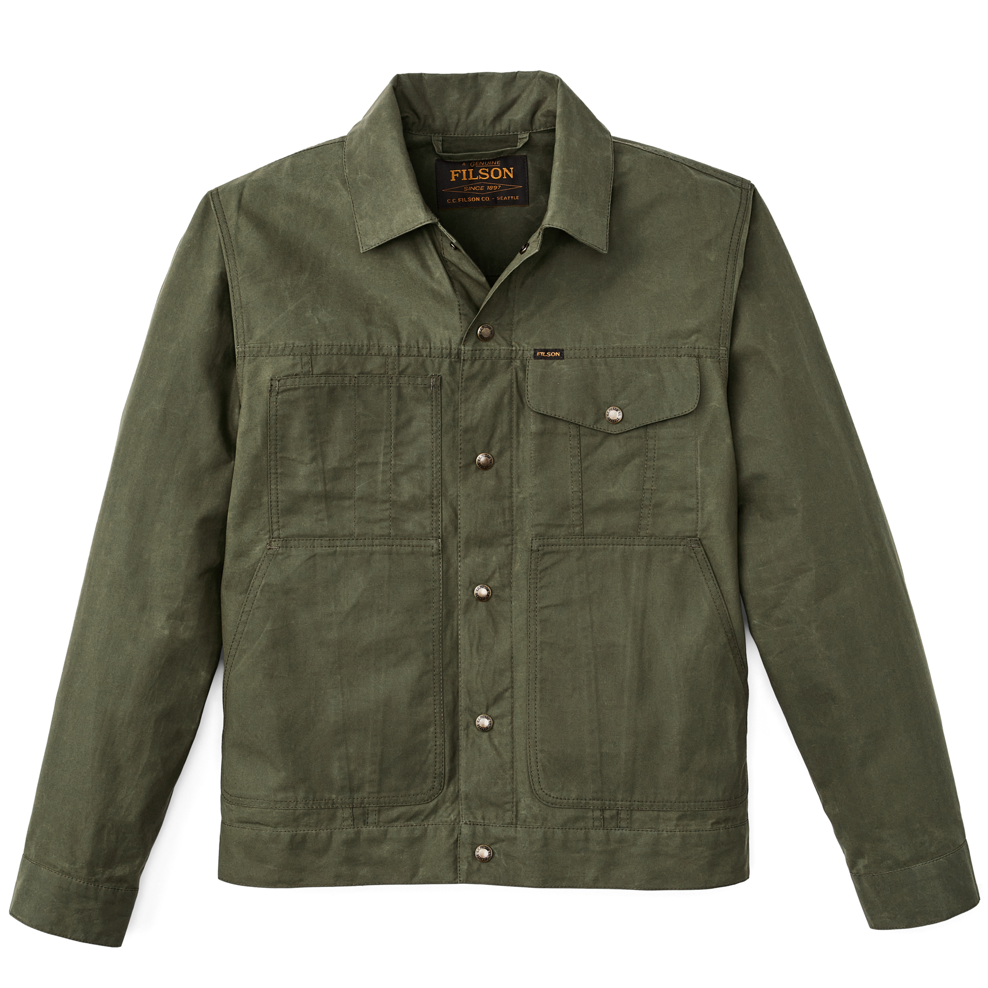 Dry Wax Short Cruiser Jacket - Olive | Filson Dry Wax Short Cruiser Jacket - Olive | Filson