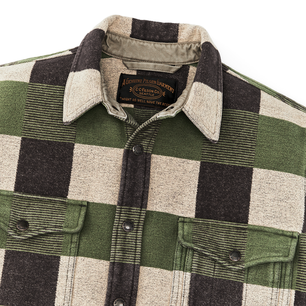 Alternate view of the Filson Beartooth Camp Jacket - Cinder / Olive Check