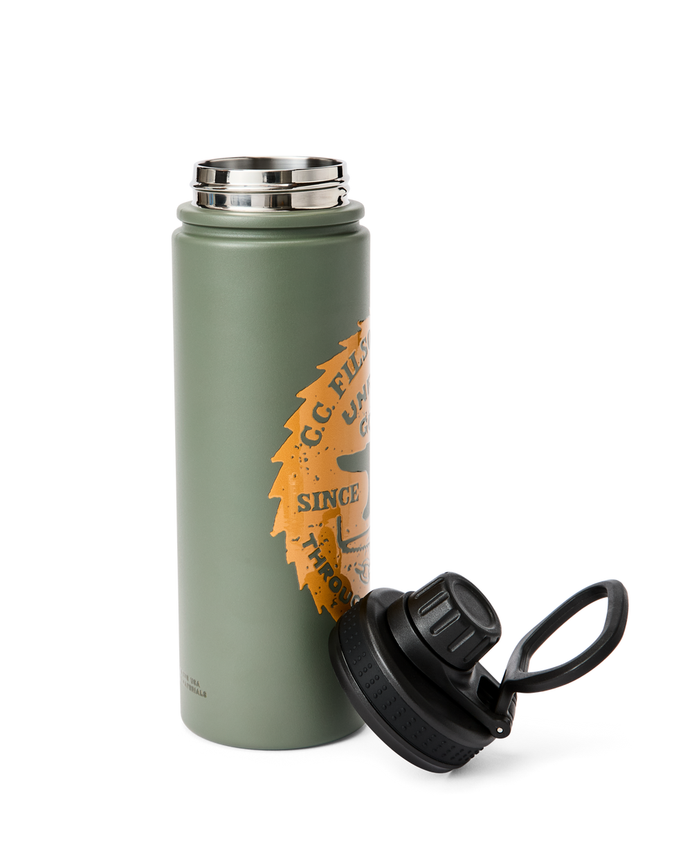 Saw Graphic Insulated Water Bottle - Green