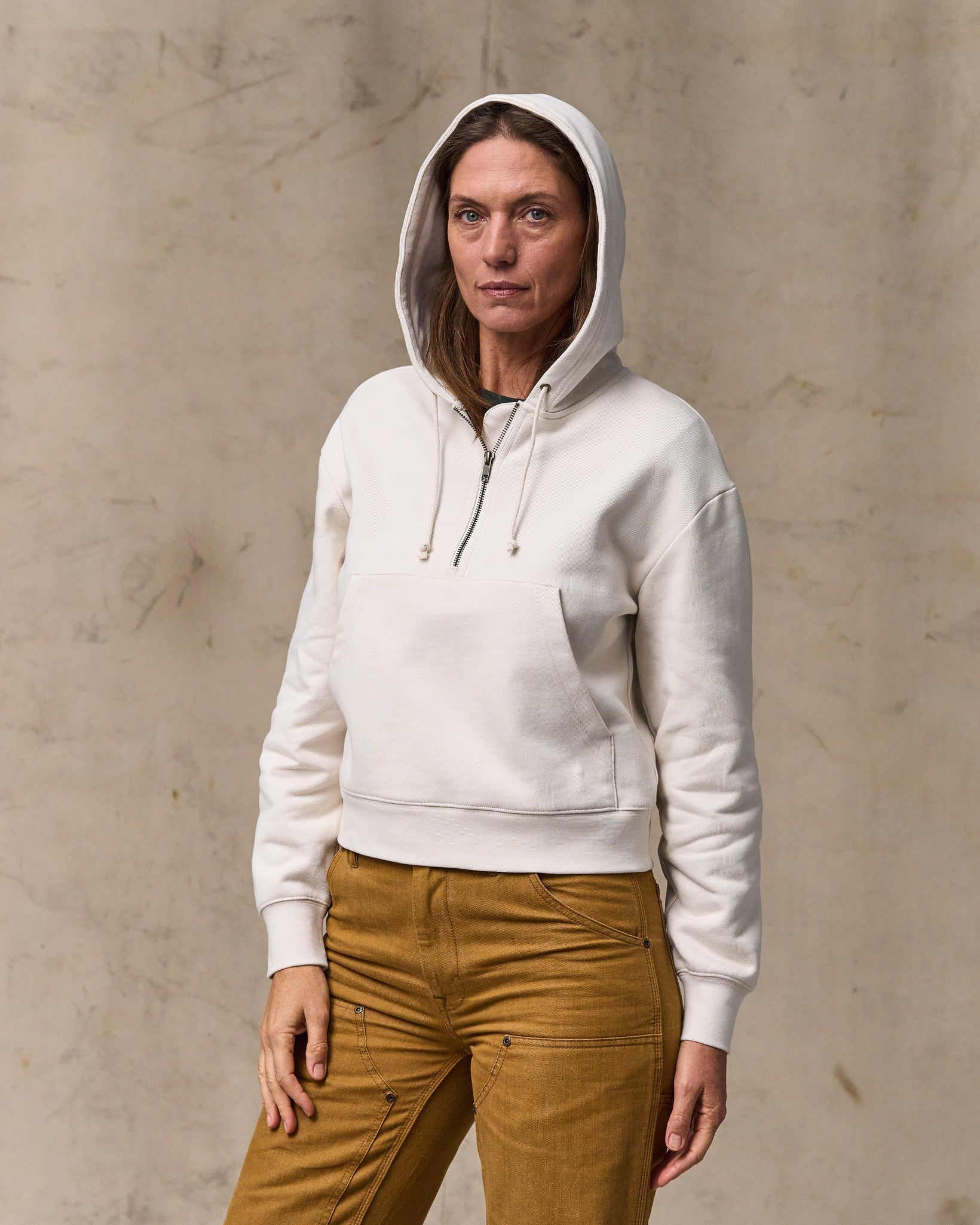 トップス OVY French Terry Half Zip Hoodie Women's French Terry Half-zip Hoodie - Ivory | Filson