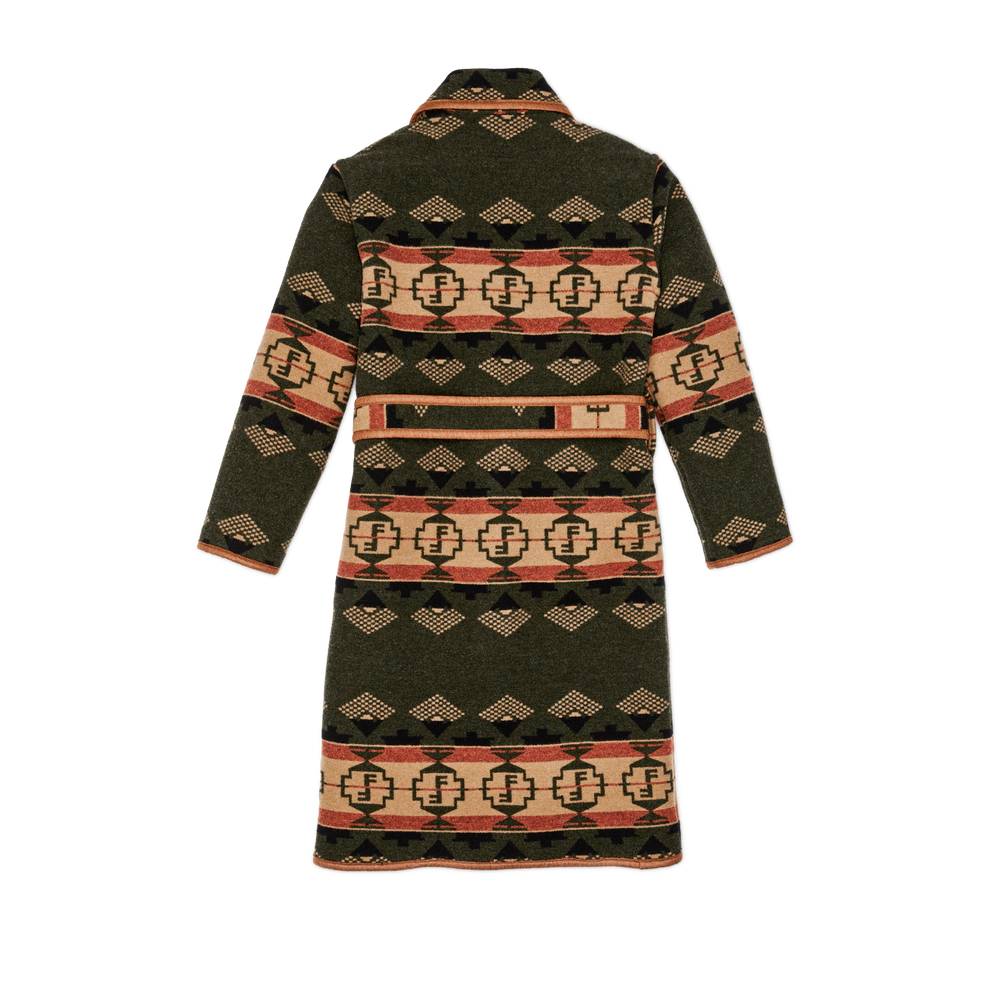 Alternate view of the Filson Filson Forestry Wool Blanket Robe - Dark Timber / Tan Multi