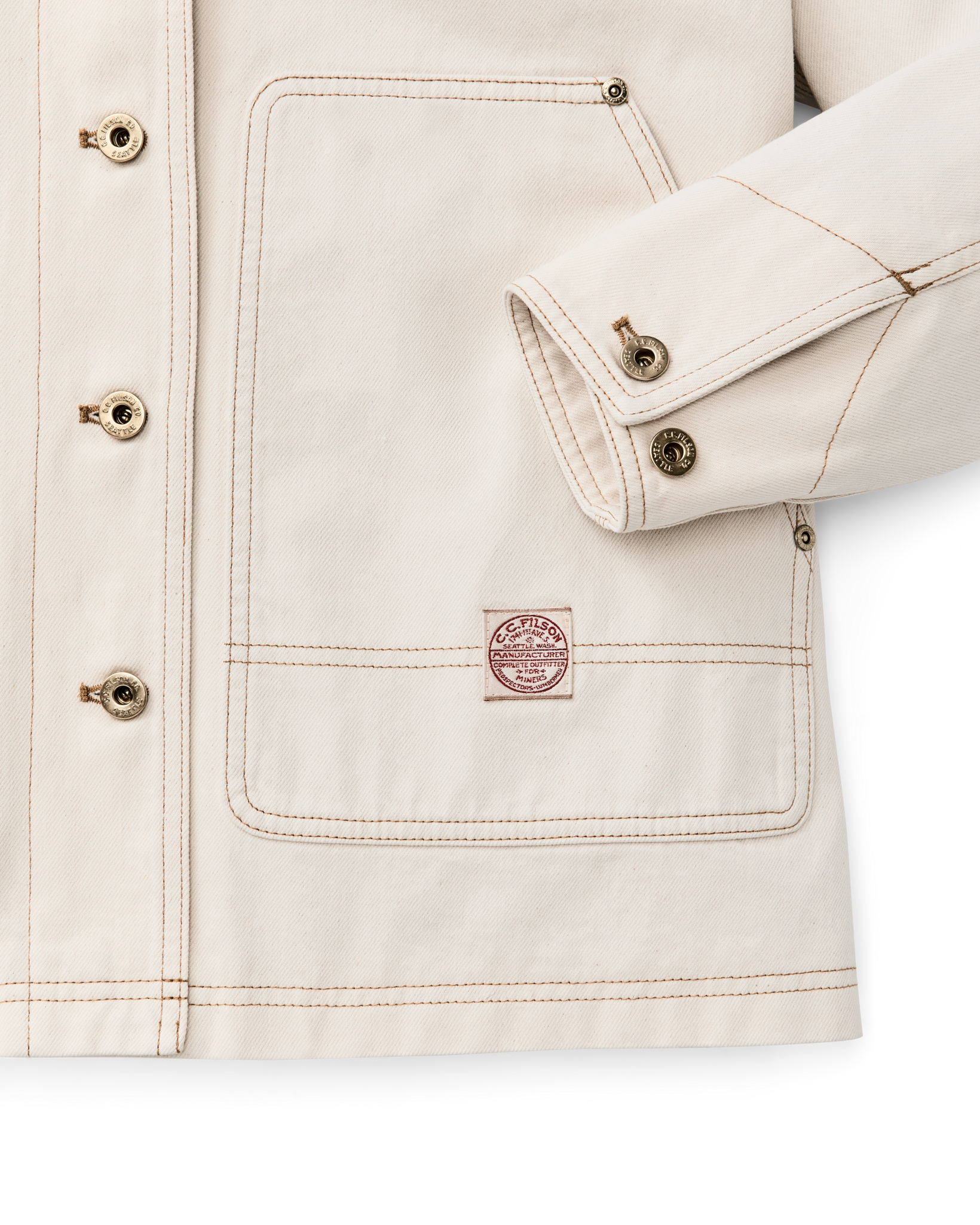 Alternate view of the Filson Women's 11-oz. Denim Barn Coat - Natural Seed