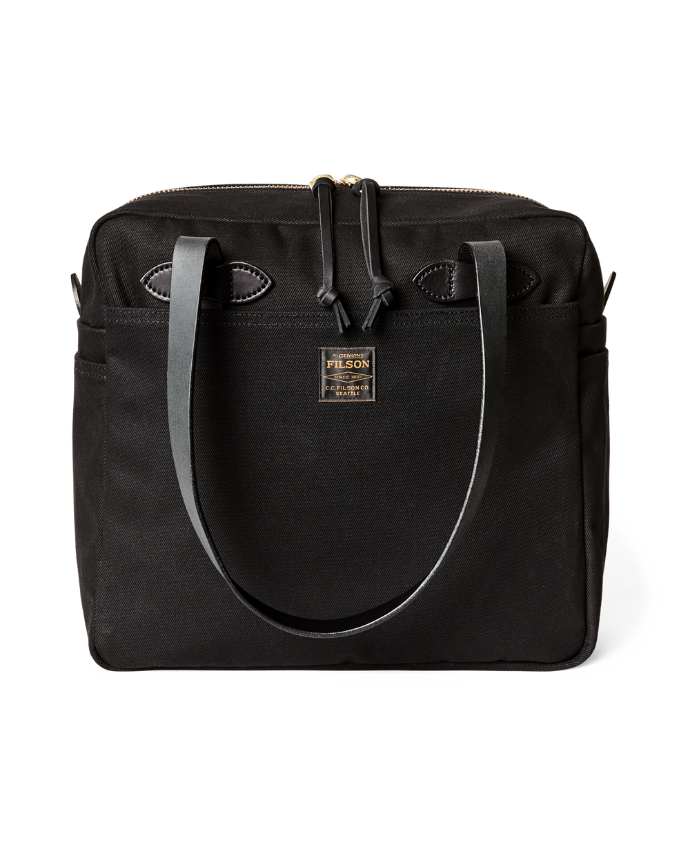 Rugged Twill Zipper Tote Bag - Black | Filson