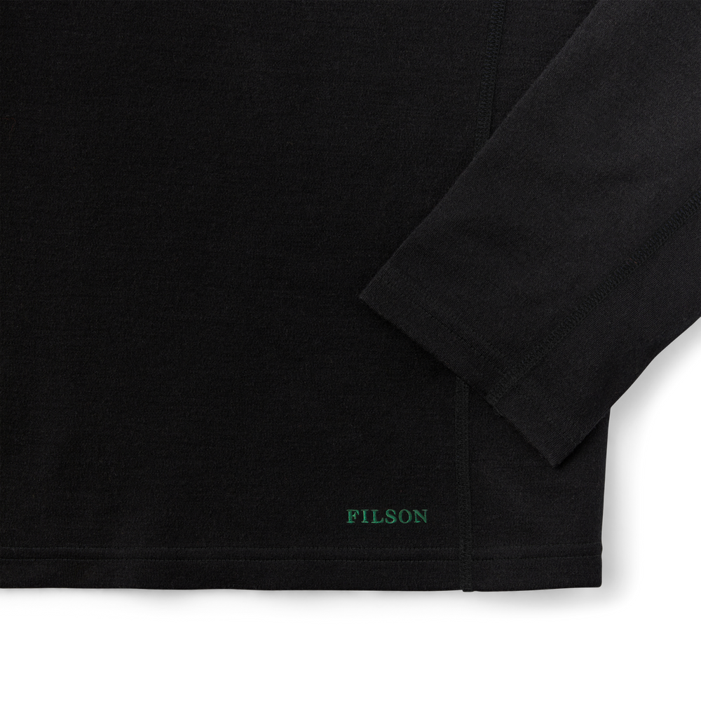 Alternate view of the Filson 400g Merino Wool Long Sleeve Half-zip - Black