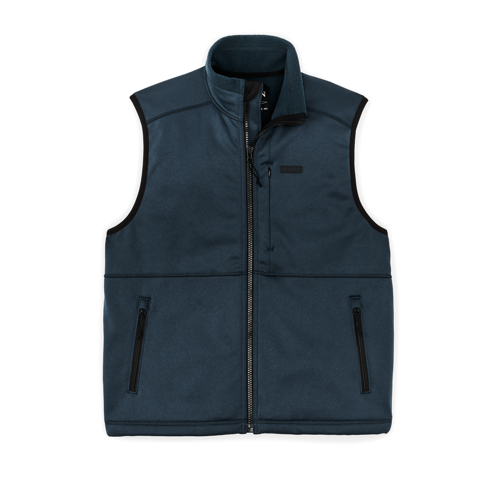 Front-facing image of the Filson Granite Spire Fleece Vest - Service Blue