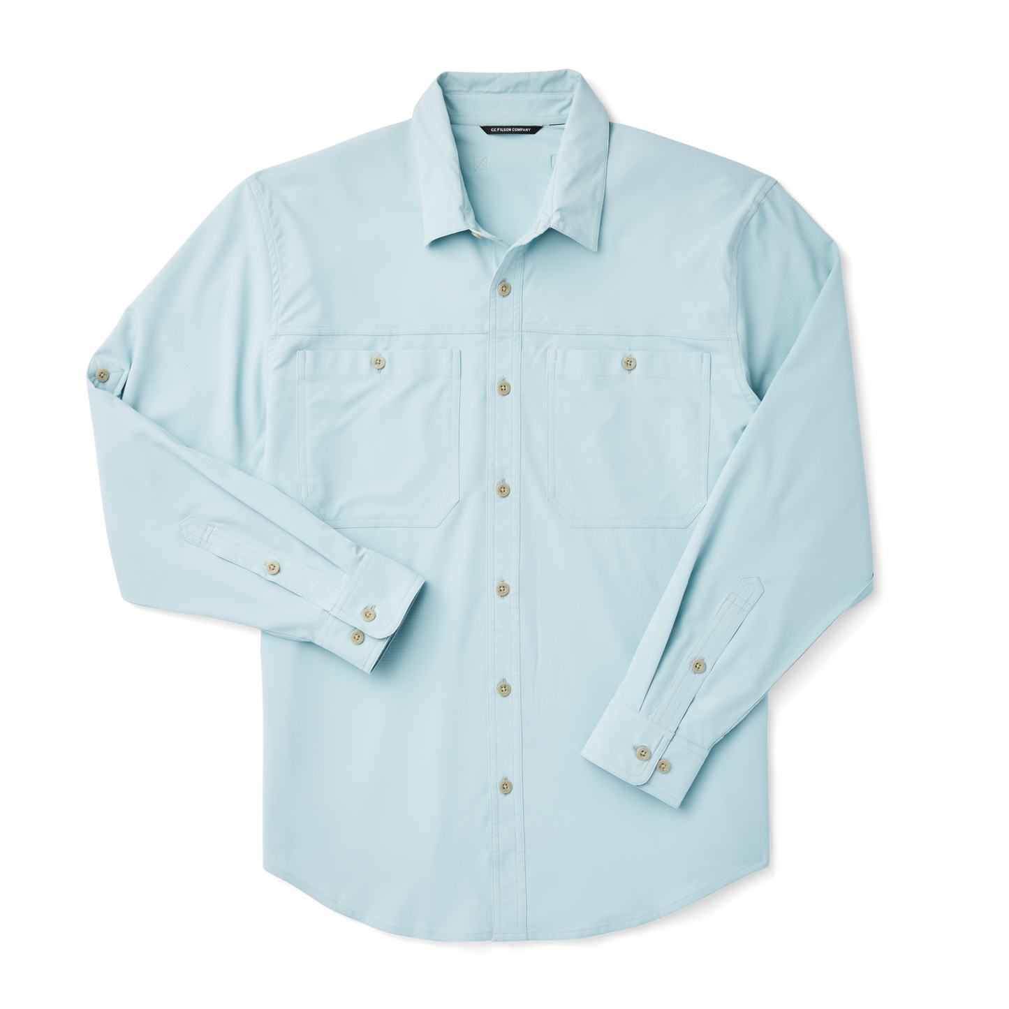 Front-facing image of the Filson Ultra-light Shirt - Gulf Blue