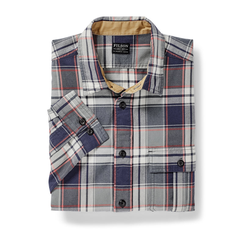 Rustic Oxford Shirt - Blue/gray/red Plaid