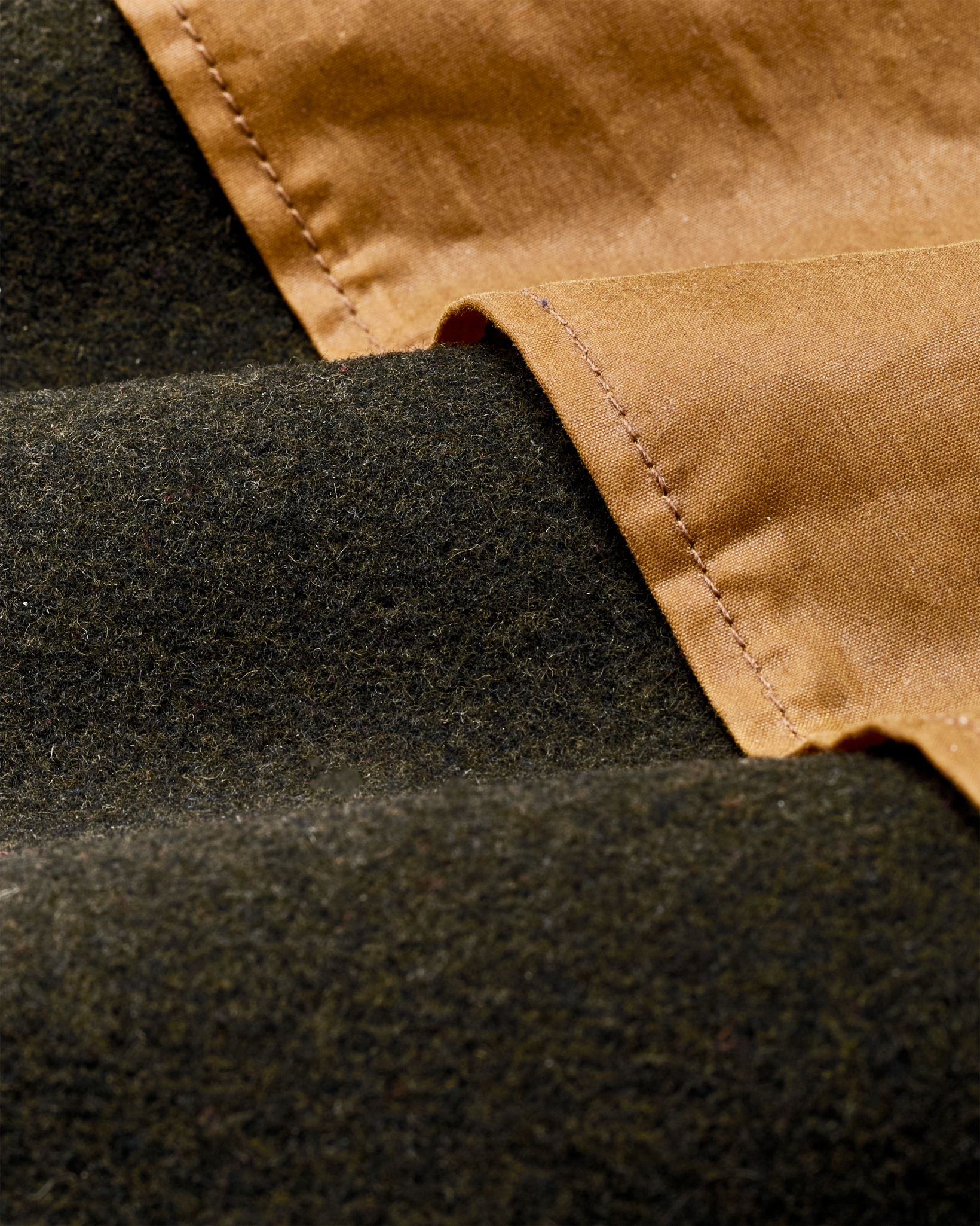 Mackinaw Wool Caped Cruiser Jacket - Peat Black / Dark Tan