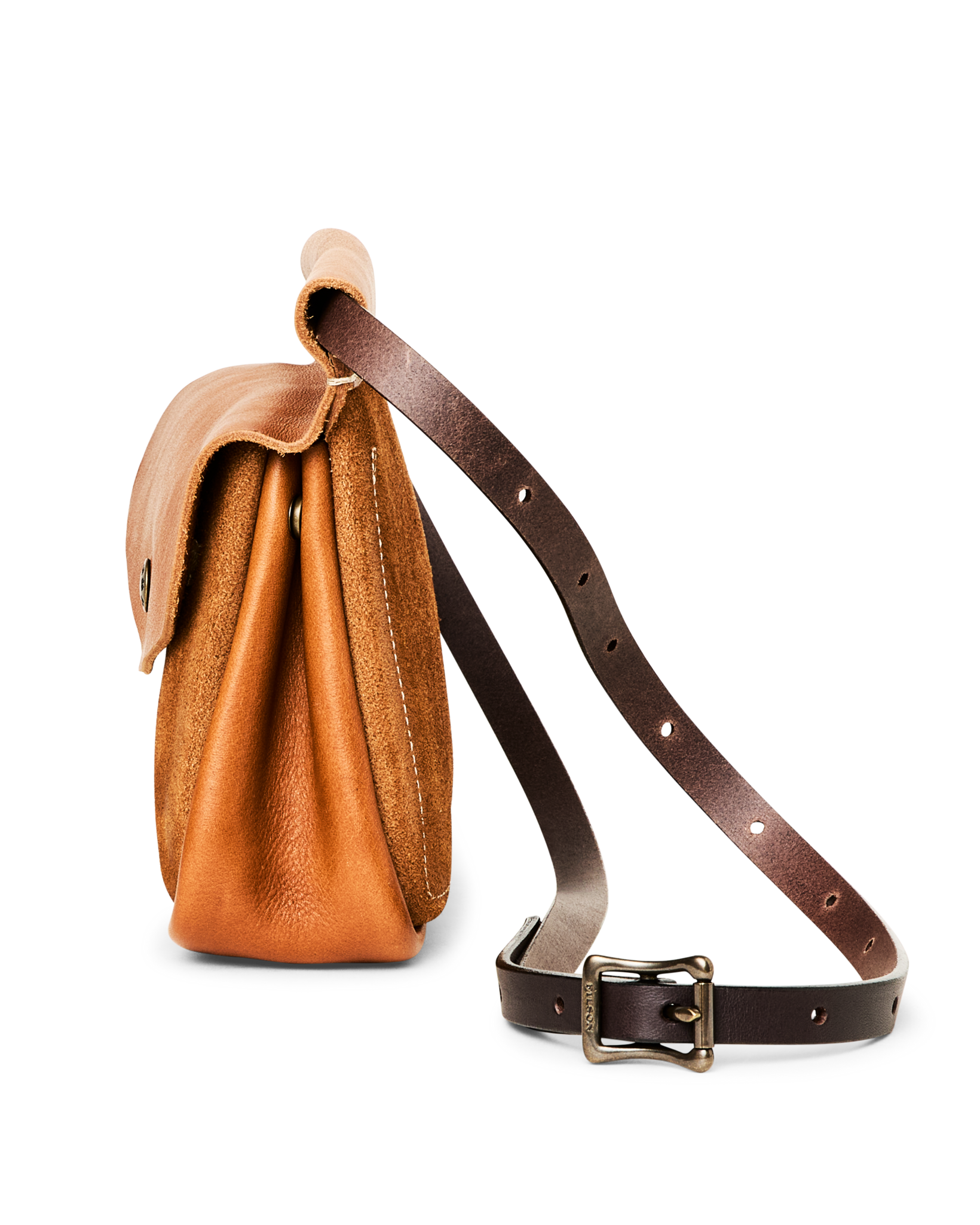 Suede Leather Convertible Field Bag - Saddle Brown