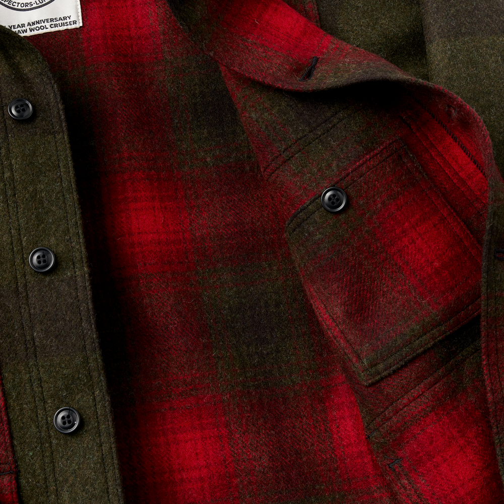 Alternate view of the Filson 125th Anniversary Archival Mackinaw Wool Cruiser - Red Patchwork
