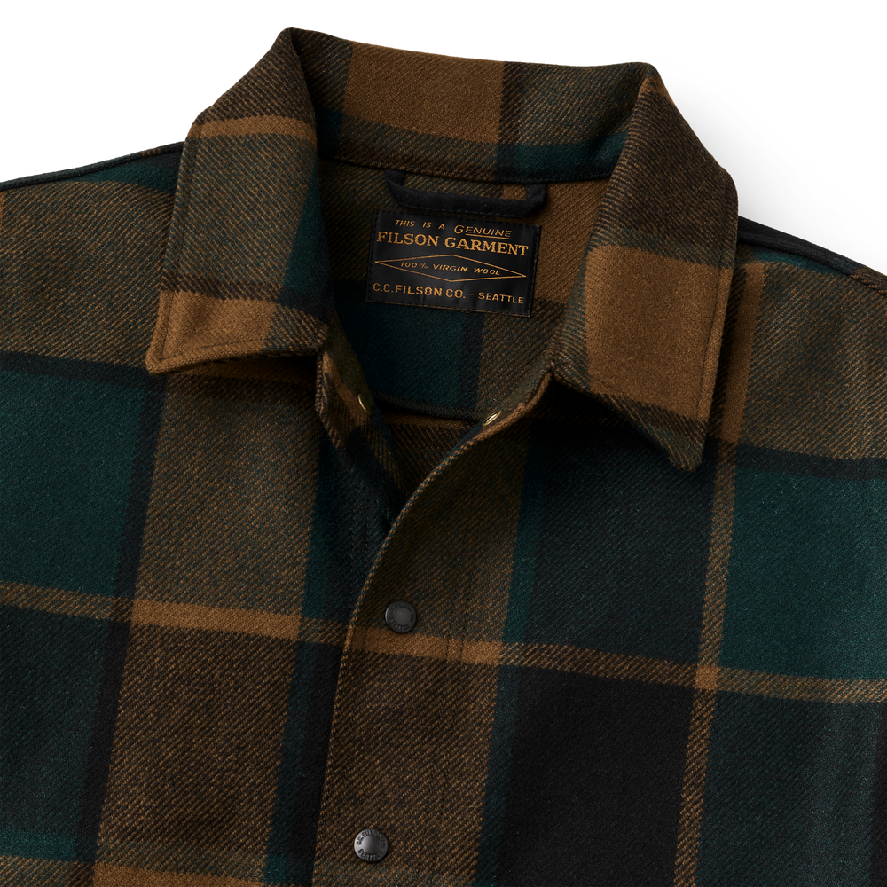 Alternate view of the Filson Mackinaw Wool Work Jacket - Pine Black Plaid
