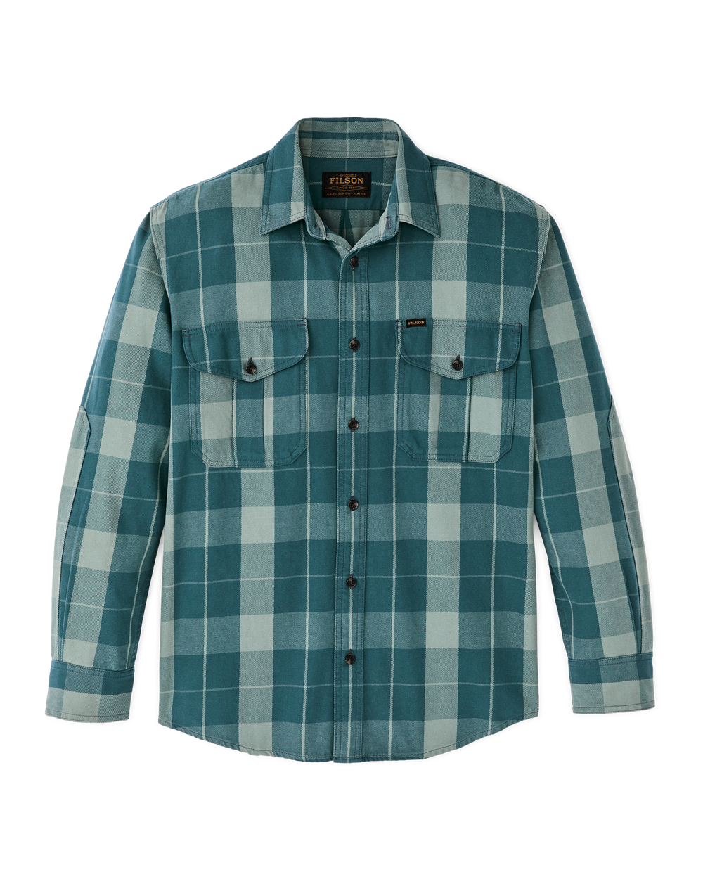 Vintage Wash Alaskan Guide Shirt - Jasper / Dark Teal Plaid | Filson