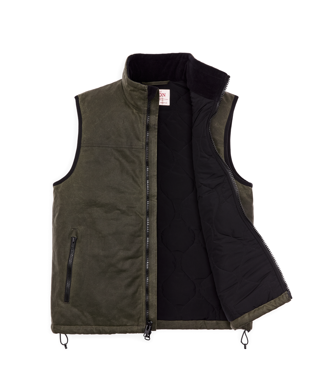 Alternate view of the Filson Tin Cloth Insulated Vest - Otter Green