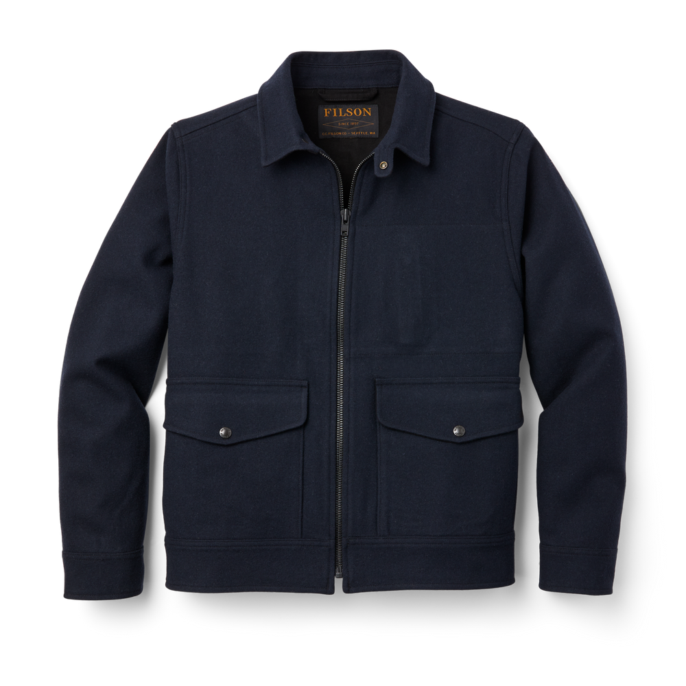 Front-facing image of the Filson Seattle Wool Work Jacket - Dark Navy