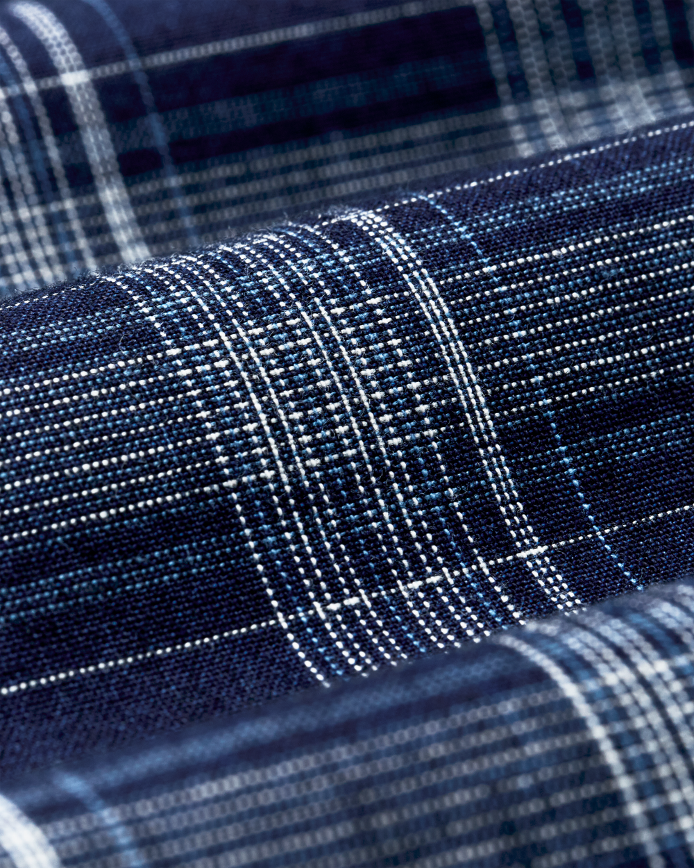 Chambray Button-Down Shirt - Dark Indigo Plaid