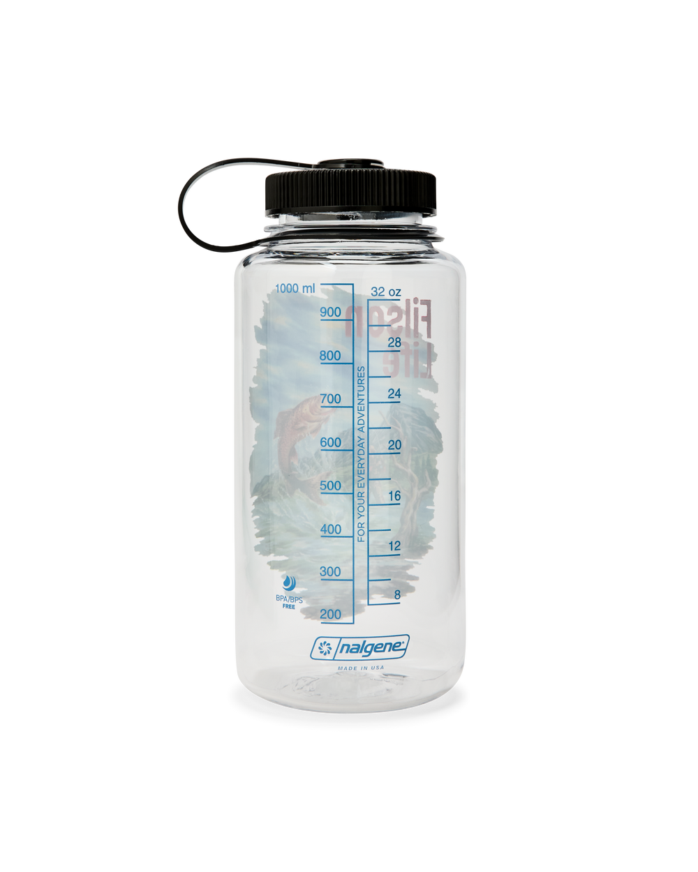 Fishing Graphic Nalgene Bottle - Clear