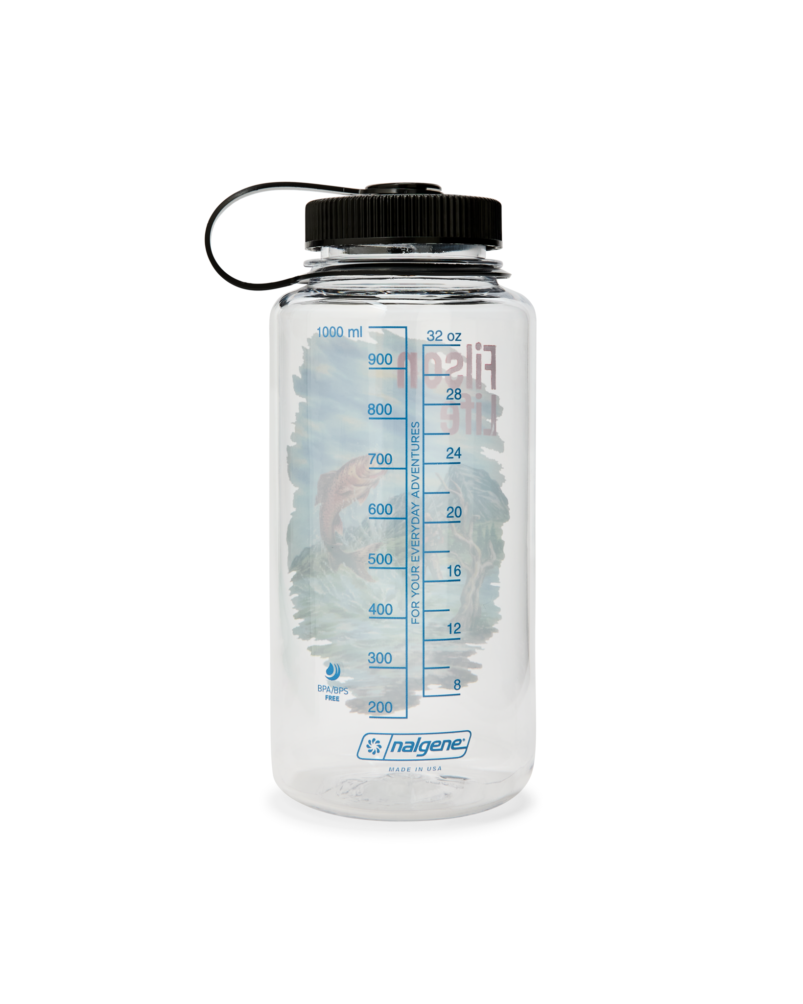 Fishing Graphic Nalgene Bottle - Clear