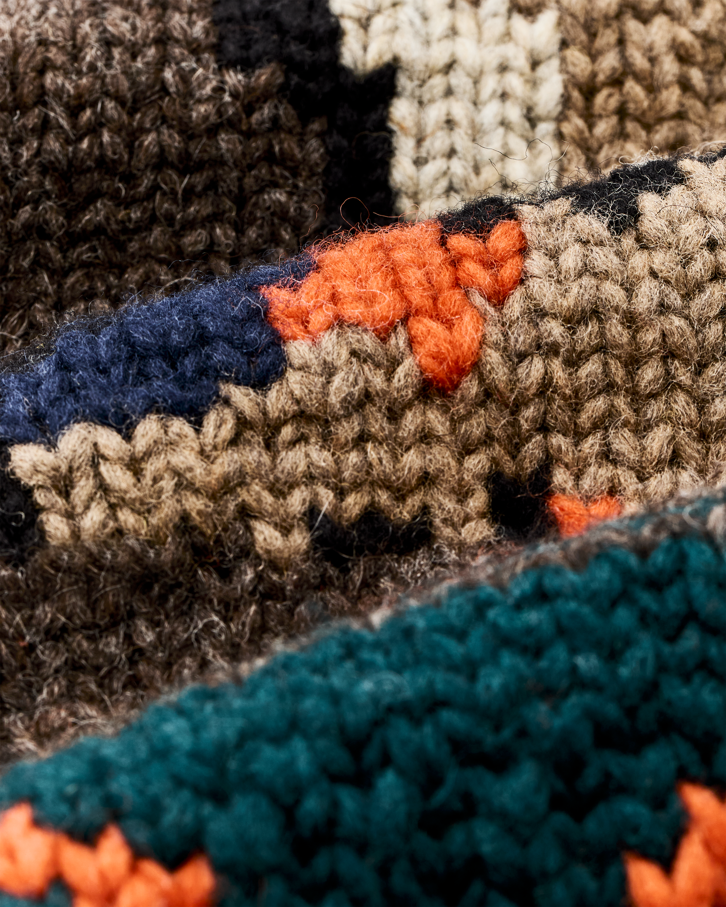 Handmade Full-zip Sweater - Heather Brown / Mallard