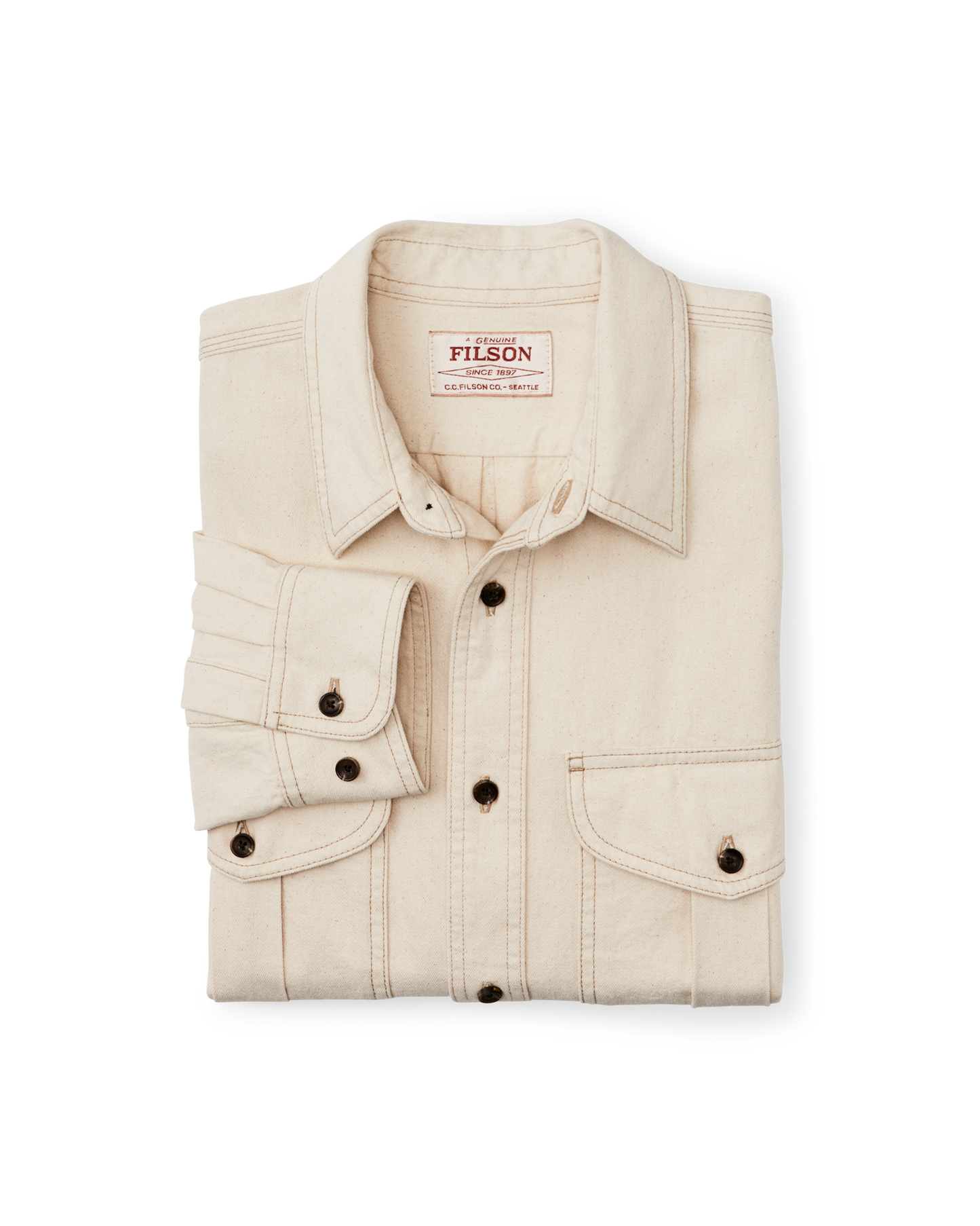 Alternate view of the Filson Natural Twill Guide Shirt - Natural Seed