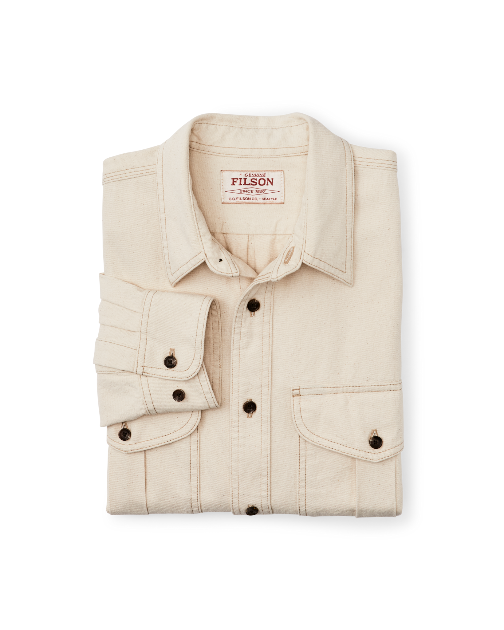 Alternate view of the Filson Natural Twill Guide Shirt - Natural Seed