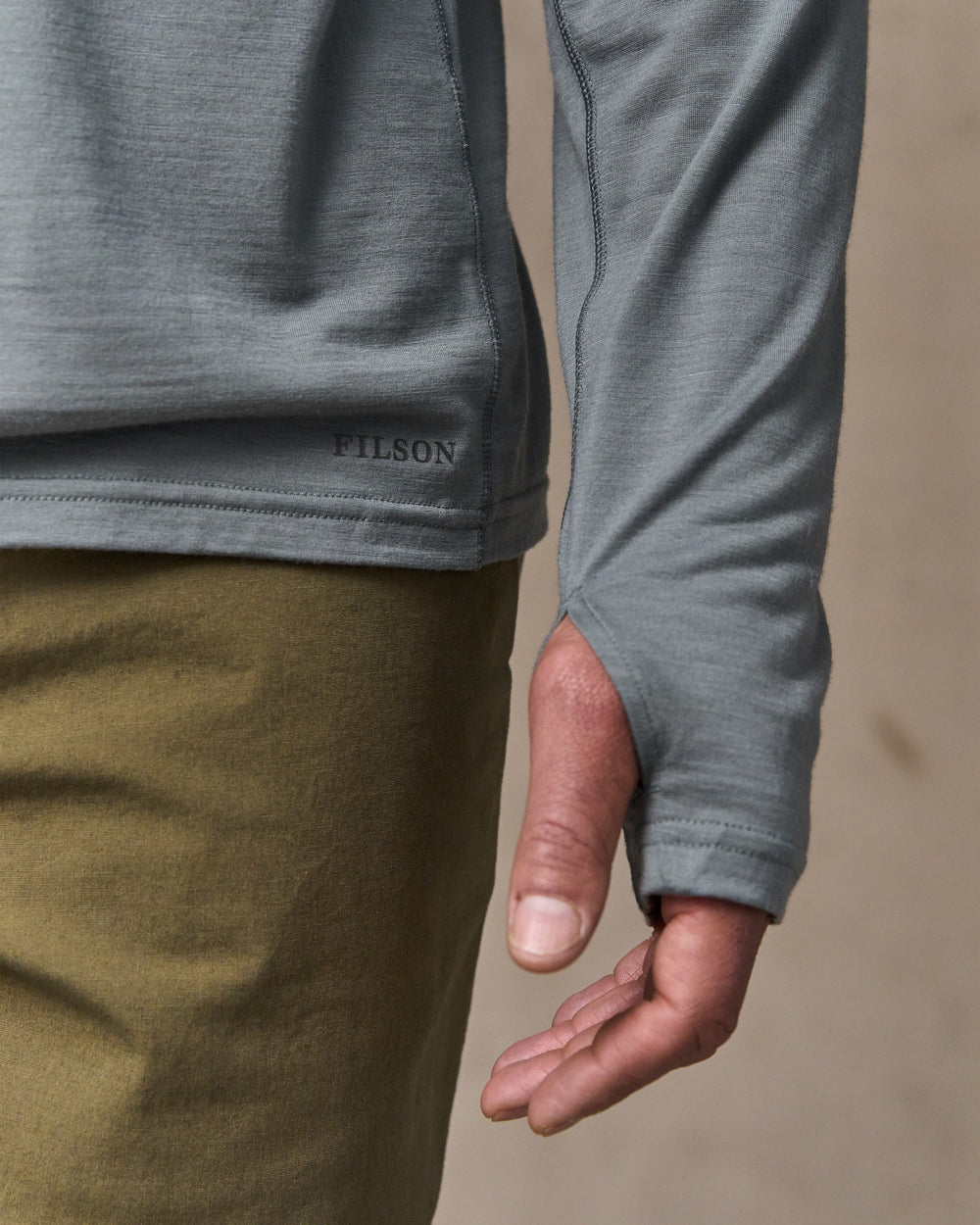 Wool-Blend UPF Hoodie - Sage Gray