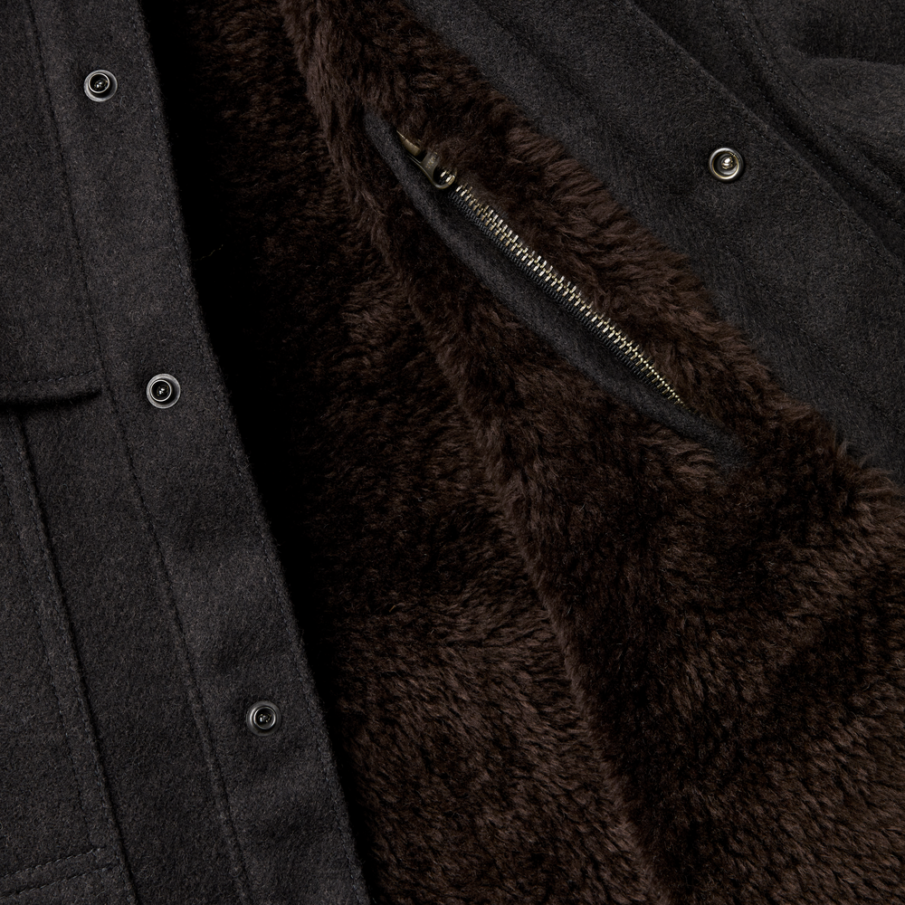 Alternate view of the Filson Lined Wool Cape Coat - Brown/black Twill