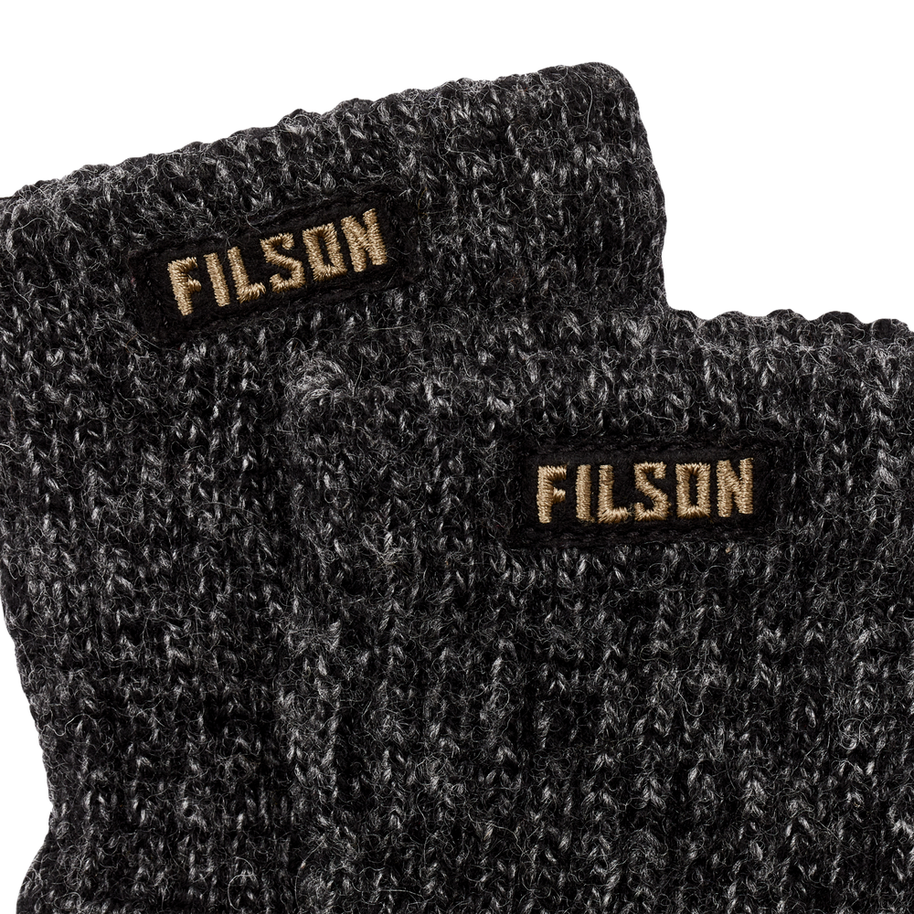 Alternate view of the Filson Full Finger Knit Gloves  - Charcoal
