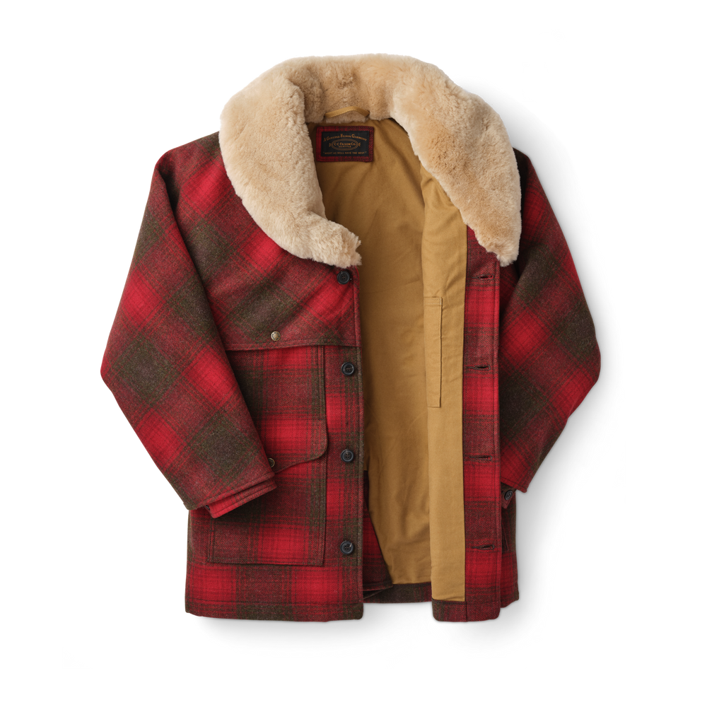 Alternate view of the Filson Lined Mackinaw Wool Packer Coat - Red/green/dark Brown Plaid