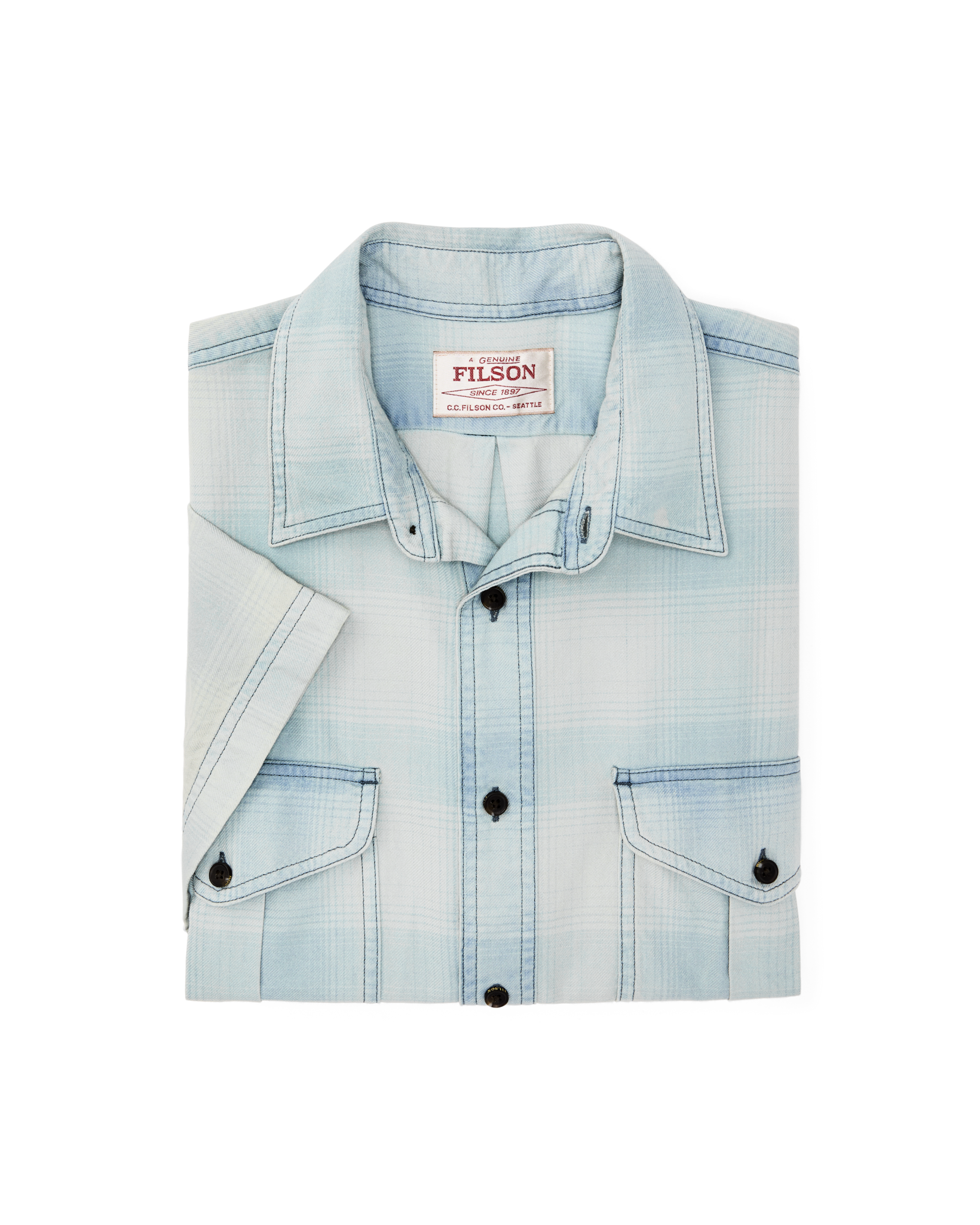 Short Sleeve Lightweight Alaskan Guide Shirt - Indigo Plaid