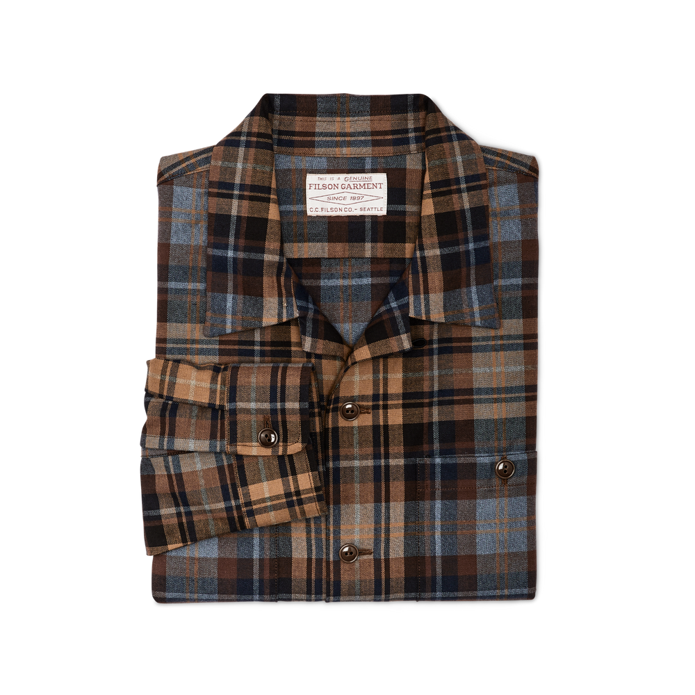 Alternate view of the Filson Elk Heights Camp Shirt - Brown Oak / Heather Blue