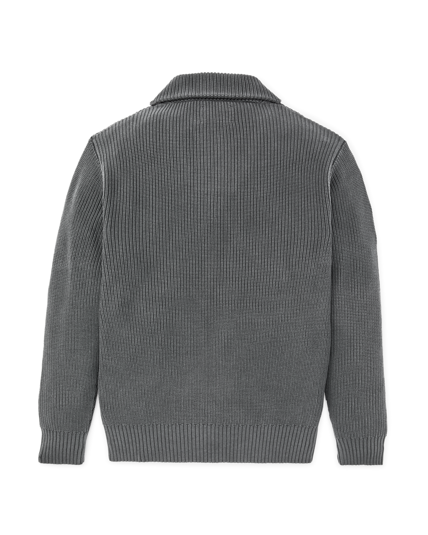 Alternate view of the Filson Vintage Cotton Shawl Neck Sweater - Charcoal