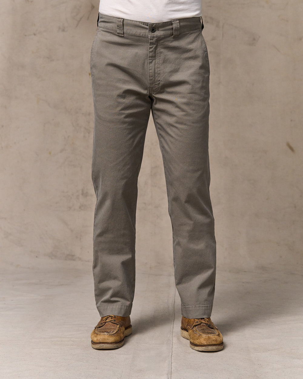 image of a model wearing Filson's Granite Mountain Flat Front Pants - Hawk Brown