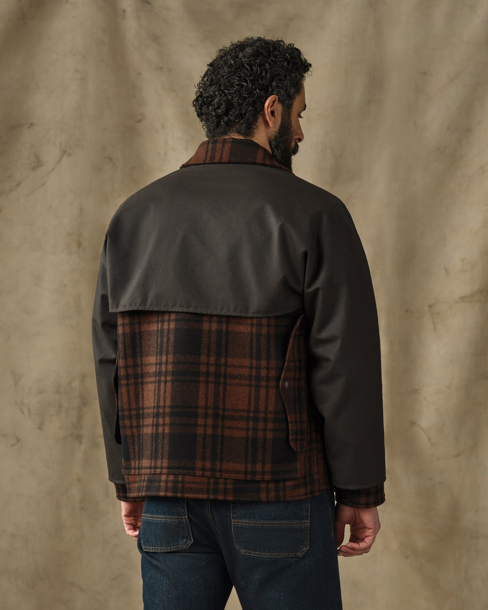 Mackinaw Wool Caped Cruiser Jacket - Brick Plaid