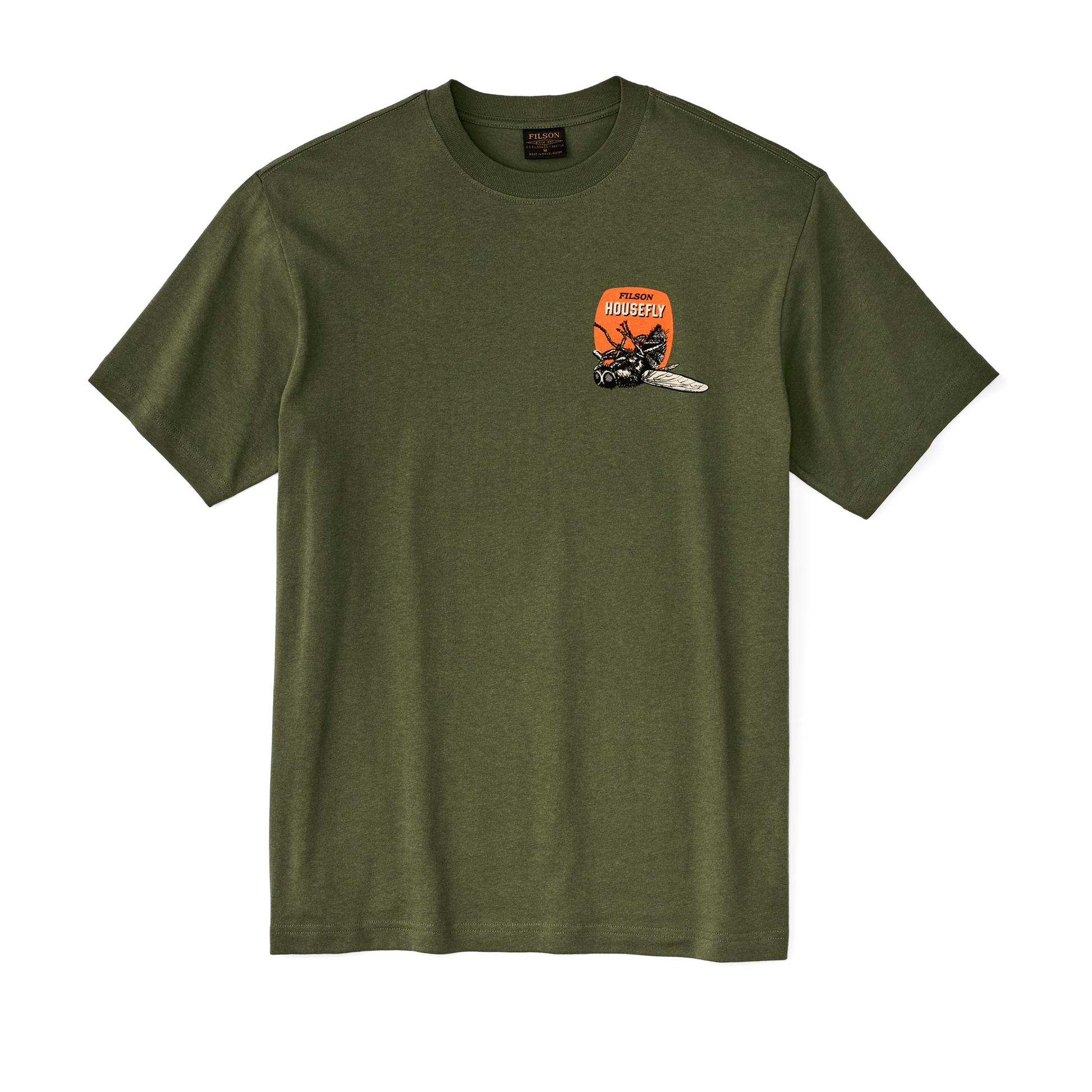 Front-facing image of the Filson Filson X Housefly Frontier Graphic T-shirt - Cypress / Energy