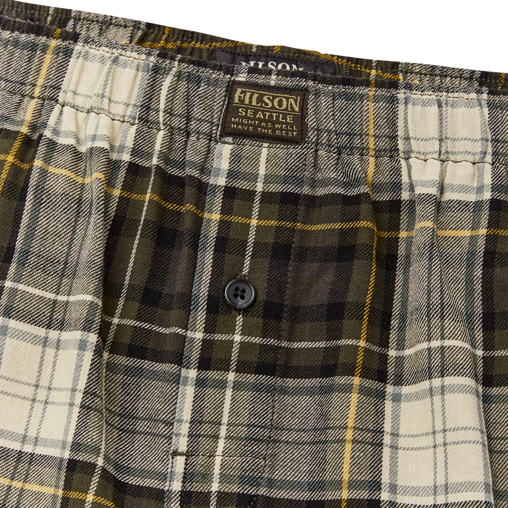 Alternate view of the Filson Smokey Bear Lounge Shorts - Forest Hunt Plaid