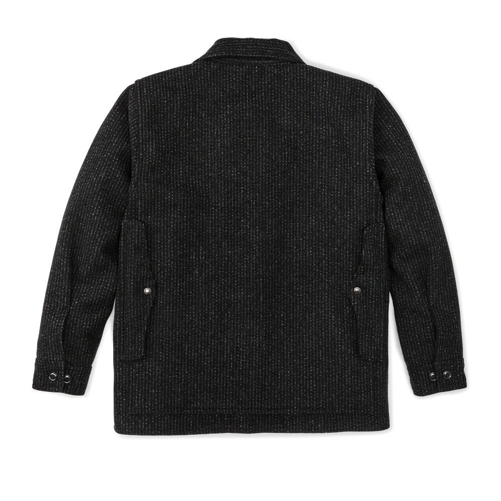 Alternate view of the Filson Chris Stapleton Signature Mackinaw Wool Cruiser - Black Charcoal / Rope Stripe