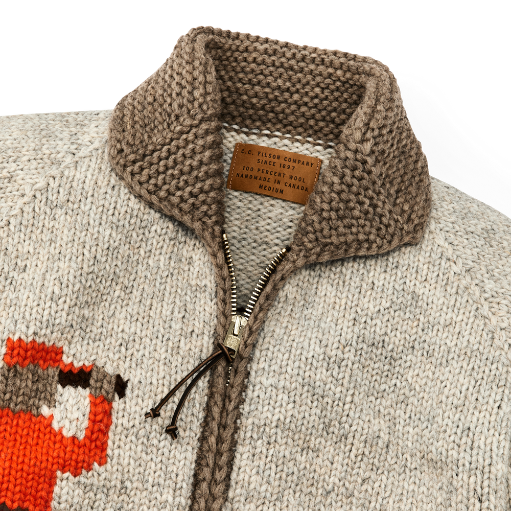 Alternate view of the Filson Handmade Full-zip Sweater - Pheasant Heather